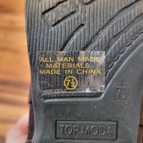 TOP MODA Black Double buckle Booties Size 7.5 - Picture 6 of 7